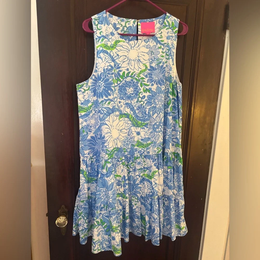 Lilly Pulitzer floral dress size Large, never worn no tags - Picture 1 of 4